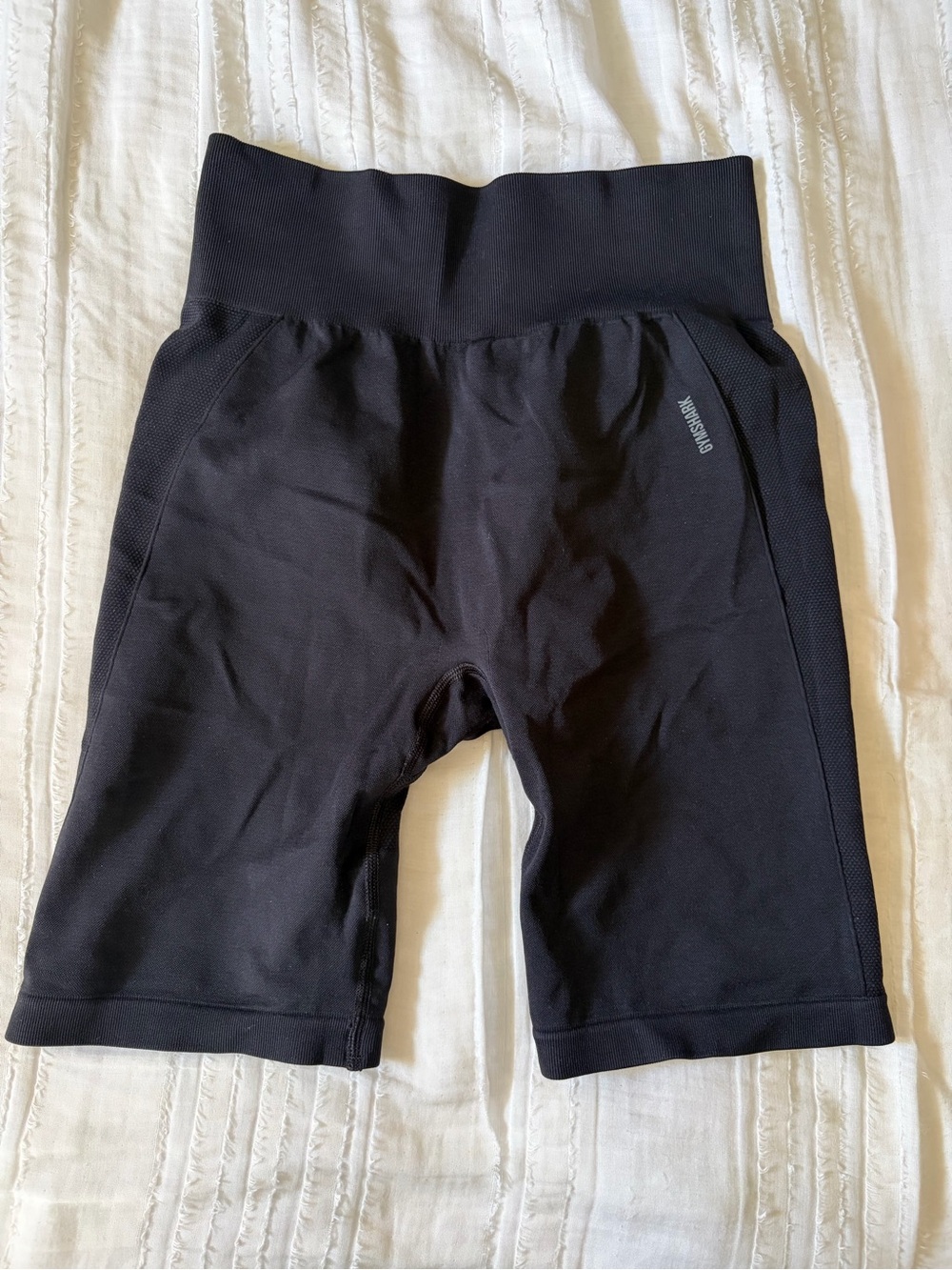 Gymshark Black High-Waist Bike Shorts with Logo